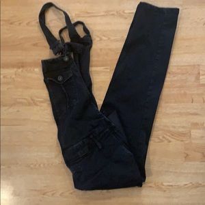 Indigo blue maternity overalls black